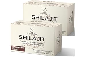 ‎AUREASALUS Shilajit Tabletten 30.000 mg Hochdosiert - Reines Himalaya Shilajit aus 18.000 Fuß Höhe, Reich an Fulvinsäure und 85+ Mineralien, Praktischer als Harzform, 1.000 mg pro Portion (60 Stück (2er Pack))