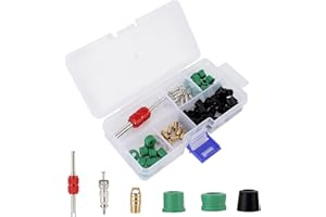 TBEST Hvac Hose Seals Hvac 71Pcs Air Condition Repair Kit Repair Tool 10Pcs Valve Cores 50Pcs Hose Gaskets 10Pc Valves