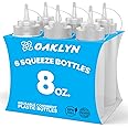 Oaklyn (6pk Bottiglie Per Condimenti in Plastica Da 8 Once Con Coperchi a Vite - Top Mayo Salse Piccanti Dispenser Di Senape 