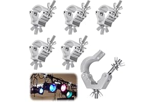 Dancepandas Traversen Klammern,6 Stück Bühnenbeleuchtungsklemme Haken Schwerlast Aluminiumlegierung Truss O Clamp Half Coupler Trussaufnehmer für 48-51mm AD Rohr/Rohrdurchmesser,100KG Ladekapazität