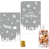 15 Pezzi Formine Biscotti di Natale con 50 Sacchetti in Cellophane, Stampi Acciaio Inox per