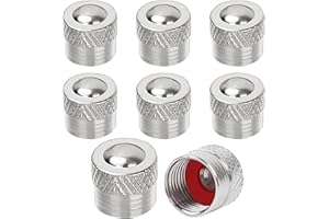 BOLATUS 8 Tapones de Válvula de Metal Con Anillo de Goma para Coche, Moto, Bicicleta y Scooter - Tapas de Neumáticos