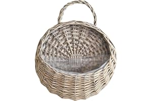 PERFK Pots de Fleurs à Suspendre En Rotin, Panier Porte-Fleurs Suspendu Tissé à La Main, Suspendu Panier Tissé Décoration Murale, Panier Jardinière Suspendue Pot pour Plantes, Intérieure Ou Extérieure, s