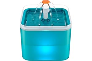 NICREW Fontanna dla kotów, automatyczne poidełko dla kotów i psów, ultralekka fontanna z filtrem z węglem aktywnym i pompą wodną, 2 l, zielona