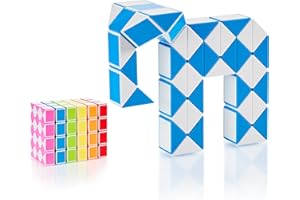 CUBIDI® Mini Serpenti Magici Puzzle – Gadget Regalo di Compleanno bambini, Regalini Festa Bambini – Serpente Giocattolo, Gioco Rompicapo Bambini e Adulti, Magic Snake - 1pz 48 Blocchi (Azzurro)