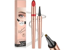 AONAT Wasserdichter 3D Augenbrauenstift,Microblading Augenbrauenstift,2024 Neuestes 4 Gabelspitzen Tätowierungsstift,Augenbrauen Färben für Einen Natürlichen Look,Deep Coffee