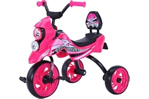 TOUCH OF VENETIAN Kids Moto Tricycles Age 24 Month to 5 Years, Toddler Kids Trike for 2.5 to 5 Year Old, Gift Toddler Tricycles for 2-4 Year Olds, Trikes for Toddlers Pink Red Blue (Pink)