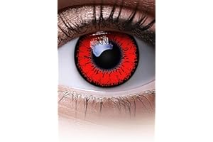 Meralens Lenti a Contatto Colorate Red Flower Rosso - Heroes Of Cosplay - ideali per Manga Anime Sharingan Halloween – Lenti giornaliere - 1 Coppia senza correzione