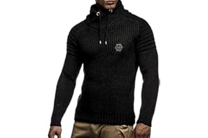 Leif Nelson Maglione Uomo Felpa a Maglia Collo a Scialle LN-5235