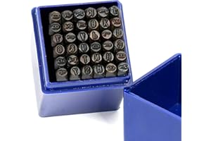 FreeTec 36 Stück Schlagzahlen Set, 3mm Zahlen und Buchstaben Punch Set, Schlagbuchstaben Schlagzahlen Satz, A-Z & 0-9 Schlagstempel Satz für Leder Holz Metall Kunststoff DIY