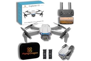 Astur Group - Dron Plegable Pro con 2 Cámaras 1080p | 2 Baterías 1800 mAh | Control Remoto con Soporte Móvil | Looping 3D | 3 Modos de Velocidad | Dron Estable para Principiantes (Gris)