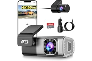 MANKIW Dash Cam Auto 4K Anteriore e 2K Posteriore, WiFi 5GHz con App, G-Sensor, Registrazione in Loop, Modalità Parcheggio 24H, SD 64G