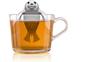 Winkee - Cute Animal sitko do herbaty foka | jajko do herbaty sypkiej | zabawny zaparzacz do herbaty | sitko do herbaty na filiżankę | silikonowe sitko na przyprawy | figurka zwierzęcia w kształcie