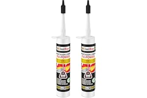 Isolbau Montagekleber Fix-Power - 2 x 480 g Styroporleber, Kraftkleber, Alleskleber, Baukleber für Innen- & Außenbereich - 200 kg / 10 cm - Weiß