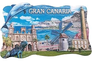 WEDARE 3D Gran Canaria España Refrigerador Imán de Nevera Recuerdos Turísticos Hecho A Mano de Resina Artesanía Pegatinas Magnéticas Inicio Cocina Decoración Regalo de Viaje