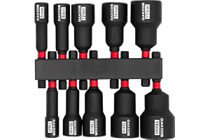 DAKCOS 10-delade kraft adaptrar, hylsnyckelsats och sexkantshylsor 6–19 mm