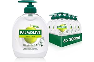 Palmolive tvål Naturals oliv & mjölk 6 x 300 ml – flytande handtvål för skonsam rengöring av händerna