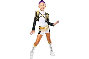 RUBIE'S RUBIES COSTUME KPOP RUMI GOLD DELUXE per ragazza, ragazze, k-pop, Rumi, netflix, Top, giacca e pantaloncini, calze, licenza ufficiale Netflix, huntrix, carnevale, feste e cosplay. TAGLIA XS