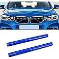 YIUBCZOQI Compatible with BMW Grill Inserts for 2 5 6 7 X1 X2 Series,F10 F11 F45 F12 F13 F01 F02 F48, Compatible with BMW V Brace Wrap Covers Blue Grill Stripes Front Grill Insert Trims Stripes (Blue)