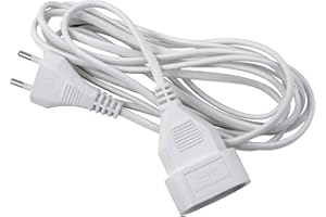 EXPERT LINE -Extentions d'alimentation, Enrouleurs de câbles électriques - Prolongateur électrique sans terre 10m,rallonge électrique sans terre 10m - 6A / 2G0.75mm² - Blanc- Utilisation en intérieur