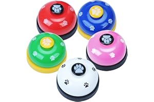 NC Campanas de Entrenamiento para Mascotas,Guador 5 Piezas Timbre de Puerta para Gato Perro Campanas de Perros para el Entrenamiento Fondo Antideslizante Juguete De Campana Cute Cartoon Pet Bell