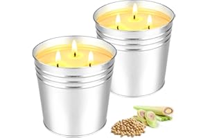 SYLPERVIA Citronella Candles Outdoors 2Pack,14 oz Citronella Garden Candles with 3 Wicks, Made of All-Natural Soy Wax, Burns Up to 96 Hours for Outdoor, Indoor, Garden, BBQ, Patio, Camping