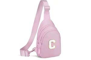 I IHAYNER Small Personalized Initial Sling Bag for Girls & Women Cute Monogram Crossbody Bag Purse Fanny Packs Gift Pink-C