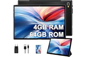 YESTEL Tablet 10 Pollici con 4GB RAM 64GB ROM (Espandibile fino a 1 TB), 5G WIFI, Octa-Core, HD Tablet Android con 5MP+8MP Fotocamera, Bluetooth, Nero