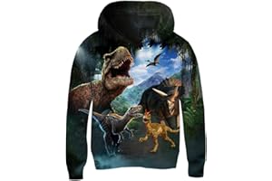 Fanient Pull à Capuche en Polaire Imprimé 3D pour Garçons et Filles avec Poches Kangourou