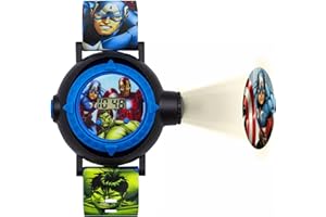 MARVEL Avengers AVG3536 - Orologio digitale per bambini, con display digitale multicolore e cinturino in PU blu, Multicolore/Blu, Cinturino