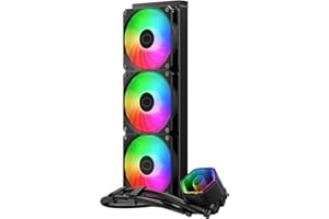 Cooler Master MasterLiquid 360 Core II CPU Liquid Cooler - 360mm AIO Water Cooling System (Max. 280W TDP), GR9 Dual-Chamber Pump, Enhanced ARGB Gen 2 Fans, Quick-Mount AMD & Intel Kits - Black