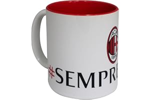 GIEMME Tazza Milan in ceramica con interno rosso e scritta sempremilan PRODOTTO UFFICIALE