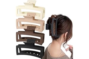 ‎BH-MISSTARS MISSTARS 4 Stück Extra Große Haarklammern, 13cm Jumbo große Haarklammern für Dickes, Langes, Lockiges Haar, Matte Rutschfester Haarspangen Damen Haar mit Starkem Halt, XL übergroße Haarklemme