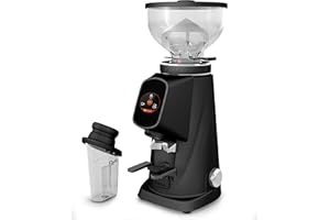 Fiorenzato AllGround - Molinillo de café, color negro vanta; panel de control con aplicaciones cromadas, para el grado perfecto de molienda para café espresso, moca y café filtrante