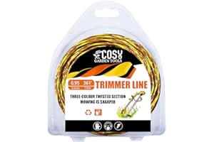 COSY GARDEN TOOLS Filo di Ricambio per decespugliatore 2.4mm x 110m 0.5kg Tricolor Spiral filo decespugliatore nylon Trimmer di ricambio per teste di taglio