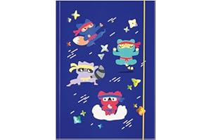 folia 69022 - Sammelmappe A3 HOTFOIL NINJAS, Zeichenmappe aus FSC-Mix Papier mit Folienveredelung, Mappe aus stabilem Karton mit Gummiband