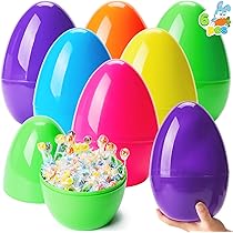 JOYIN 24 Uova di Pasqua Stampate da 3,15, Uova di plastica Colorate riempibili vuote, in Grandi quantità, per la Ricerca di Uova di Pasqua, ripieni di Cesto, Accessori per Aula