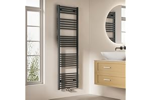 EMKE Radiador de baño, 160 x 50 cm, toallero de conexión Central, radiador de baño, toallero, Toallas, radiador, Toalla, radiador, baño, Toalla, Color Antracita, 654 W