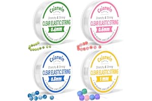 Caianwin Hilo para Hacer Pulseras 4 volúmenes Hilo Elastico para Pulseras 0.4mm 0.6mm 0.8mm 1mm Transparente Hilo para Pulseras Cuerdas de Nylon para Pulseras, Cuentas, Joyería Artesanal