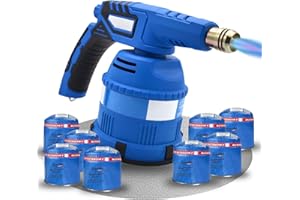 B Camping Germany ® Gasbrenner mit Kartusche– Küchenbrenner max. 1300°C Temperatur – Lötlampe – Bunsenbrenner Küche (8x190 g Gaskartuschen)
