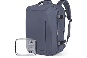 Xkdoai for Easyjet Cabin Bag 45x36x20, Travel Backpack with TSA Approved Clear Bag, Carry-ons Cabin Backpack for Travelling Underseat Cabin Bag Laptop Backpacks Luggage Set