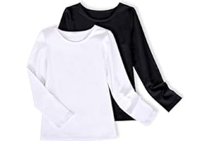 Sunny Fashion 2 Packs Chicas Parte Superior Camiseta Manga Larga Gris Rosa Uniforme Escolar 4-10 años