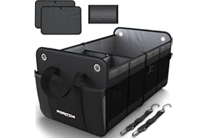 FORTEM Organizzatore Baule SUV, Contenitore Pieghevole Multi Scomparti, Accessori Auto Uomo Donna, Tessuto Oxford 1680D, Fondo Antiscivolo, Cinghie Regolabili, Coperchio Morbido (50L)