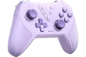 EasySMX Controller for Nintendo Switch, Bluetooth Wireless Switch Controller, Controller Switch with 6-Axis Motion, Wake Up, Adjustable Turbo & Dual Vibration Function Purple