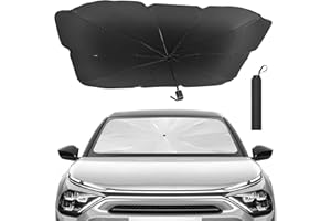 JOYTUTUS Car Sun Shade for Windshield, Foldable Car Sunshade Umbrella, Front Window Heat Insulation Protection, Sunshade Cover UV Block, Easy to Store and Use Fit for SUV