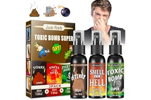 ELF-GRETTER 3 Pezzi Fialette Puzzolenti Spray Puzzolente, 90ml Spray di Cacca, Spray Scoreggia Liquido Scherzi per Odore Estremamente Duraturo