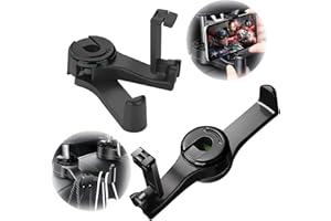 ViMOQi 2 in 1 Car Hooks for Bags with Headrest Phone Holder,360°Rotatable Headrest Hooks,Purse Hook,Car Seat Storage Organiser for Cloth Grocery Bag (2 Pack)