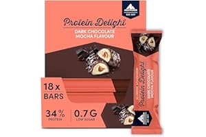 ‎MULTIPOWER Multipower Protein Delight Eiweißriegel – 18 x 35 g Protein Riegel Box (630 g) – Leckerer Energieriegel – Dark Chocolate Mocha