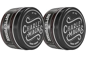 Charlemagne Pomata opaca per capelli - 100 ml Crema e pomata premium per lo styling dei capelli da uomo - Argilla per capelli con finitura opaca (200 Ml, Tenuta forte)