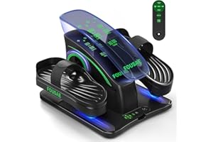 FOUSAE Ellittica Elettrico, 2 in 1 Pedaliera Elettrica, Esercitatore per Gambe Elettrico per Anziani con 15 Velocità Regolabili, Cross Trainer da Seduti con Telecomando e Tappetino Antiscivolo